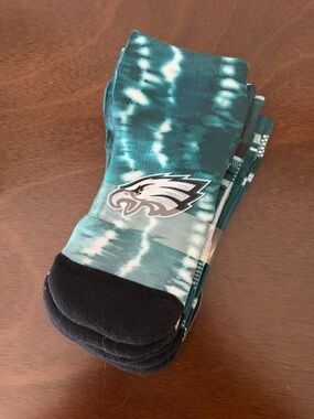 Philadelphia Eagles Teal Tie-Dye Crew Socks